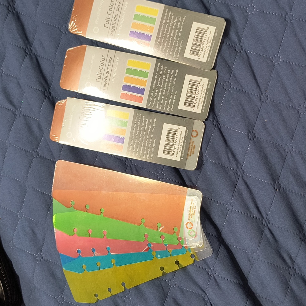 Franklin Covey Compact Size Colored Page Finders, 5 colors